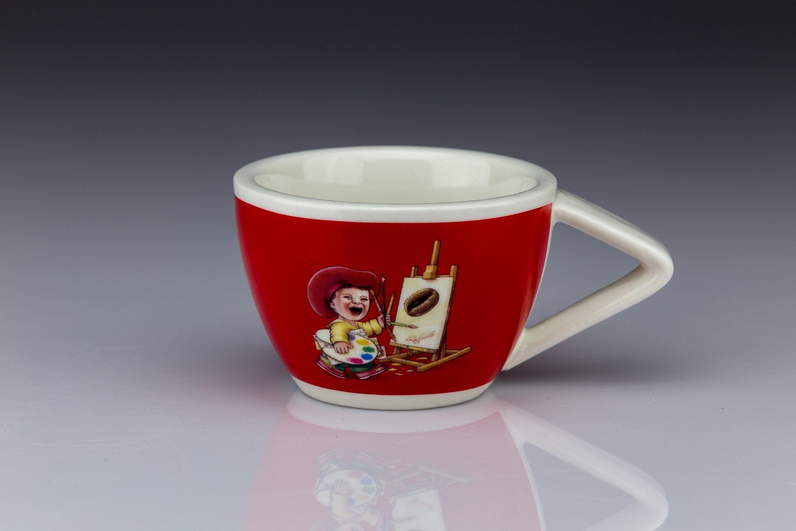 Porcelánový šálek Raffaello s červeným lemem – velký 3