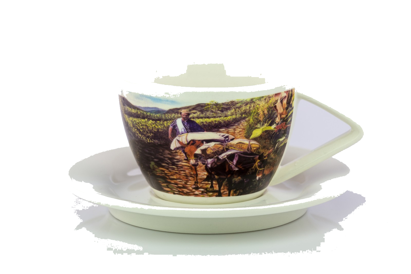 Porcelánový šálek s motivem plantážníka – velký