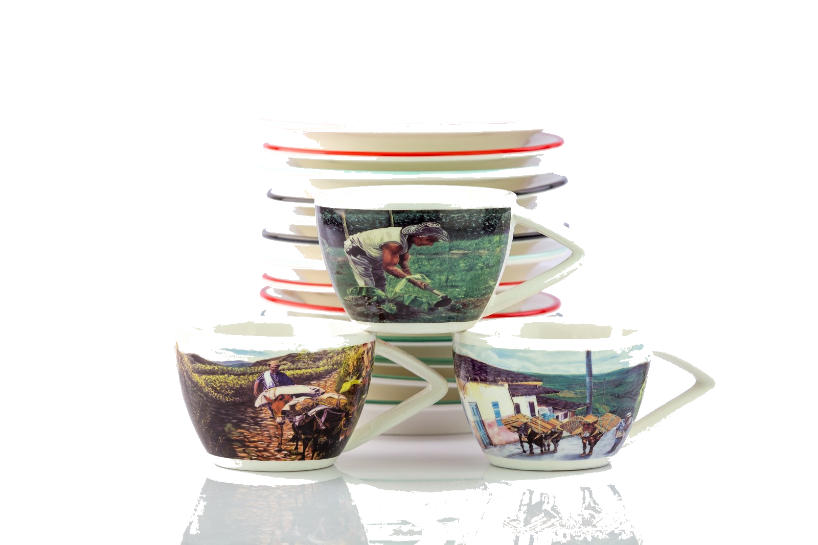 Porcelánový šálek Raffaello s bílým lemem – malý (espresso)